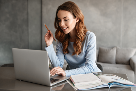a girl with a laptop